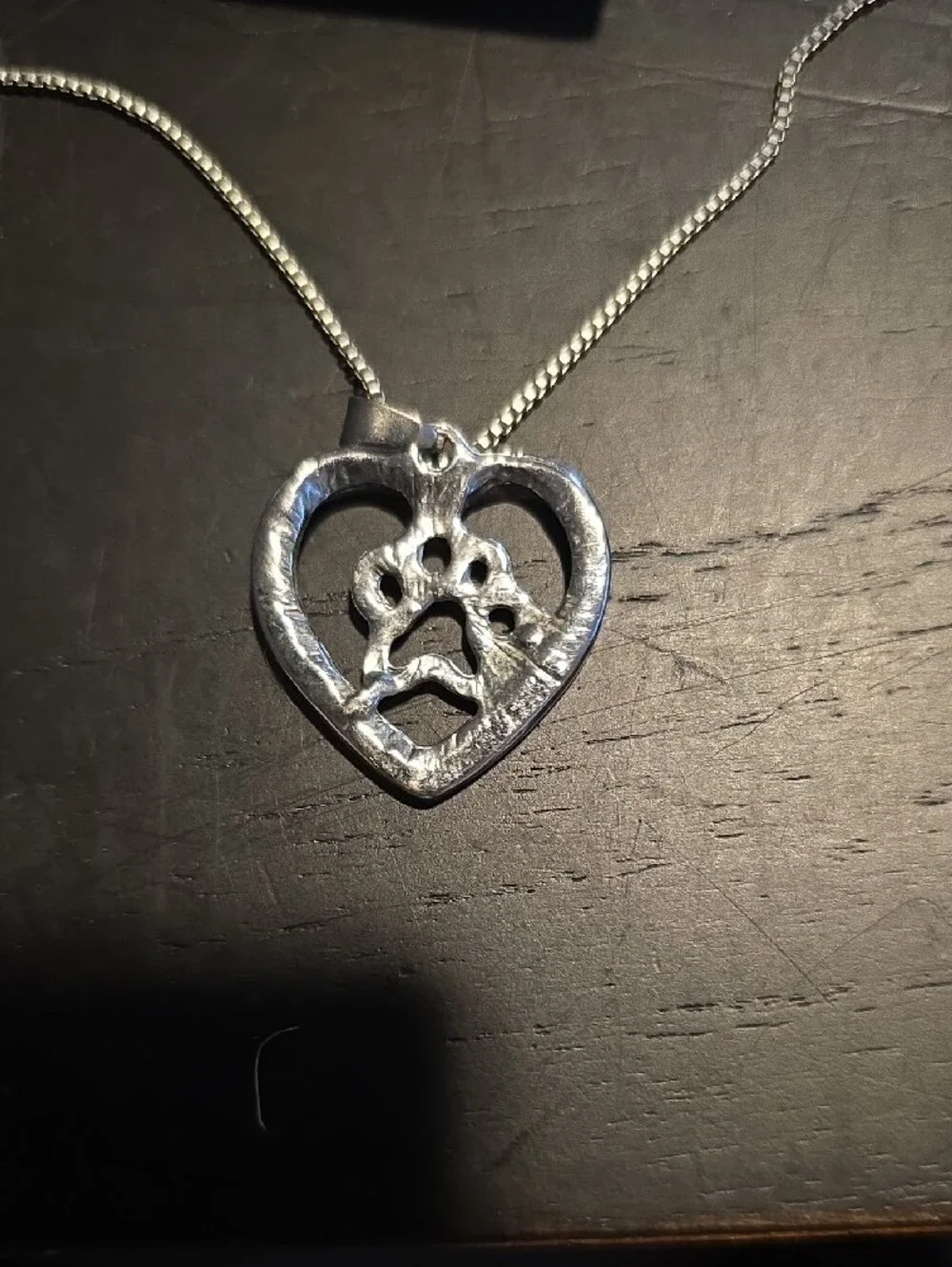 Dog Angel Lapel Pin And Paw Heart Necklace